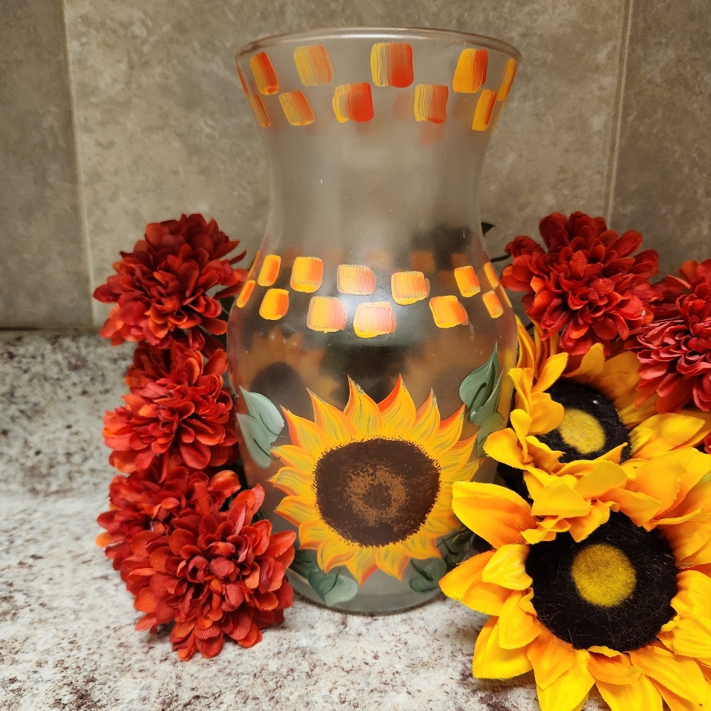 Hand Painted Decorative Glass Vase